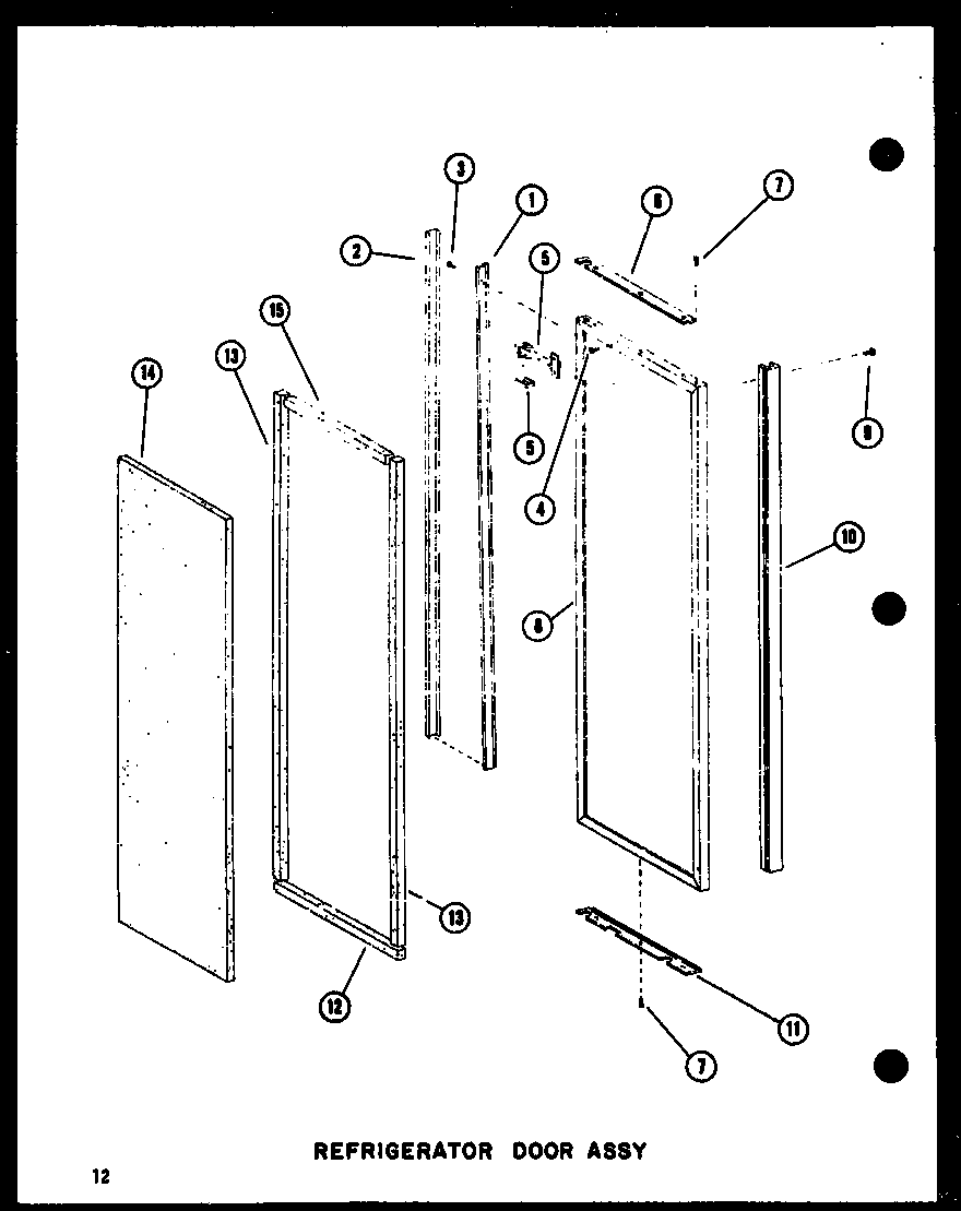 Amana SRI19E-A-P74100-5WA refrigerator door assy diagram