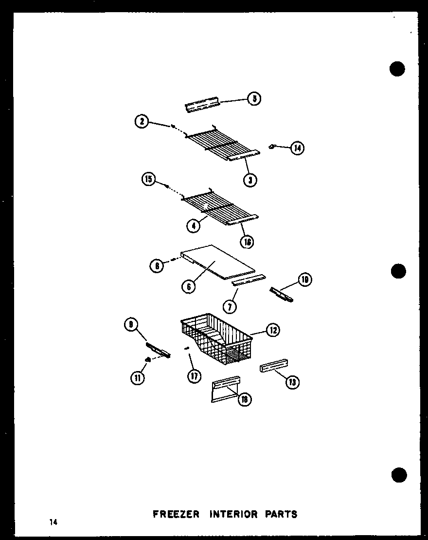 Amana SRI19E-A-P74100-5WA freezer interior parts diagram