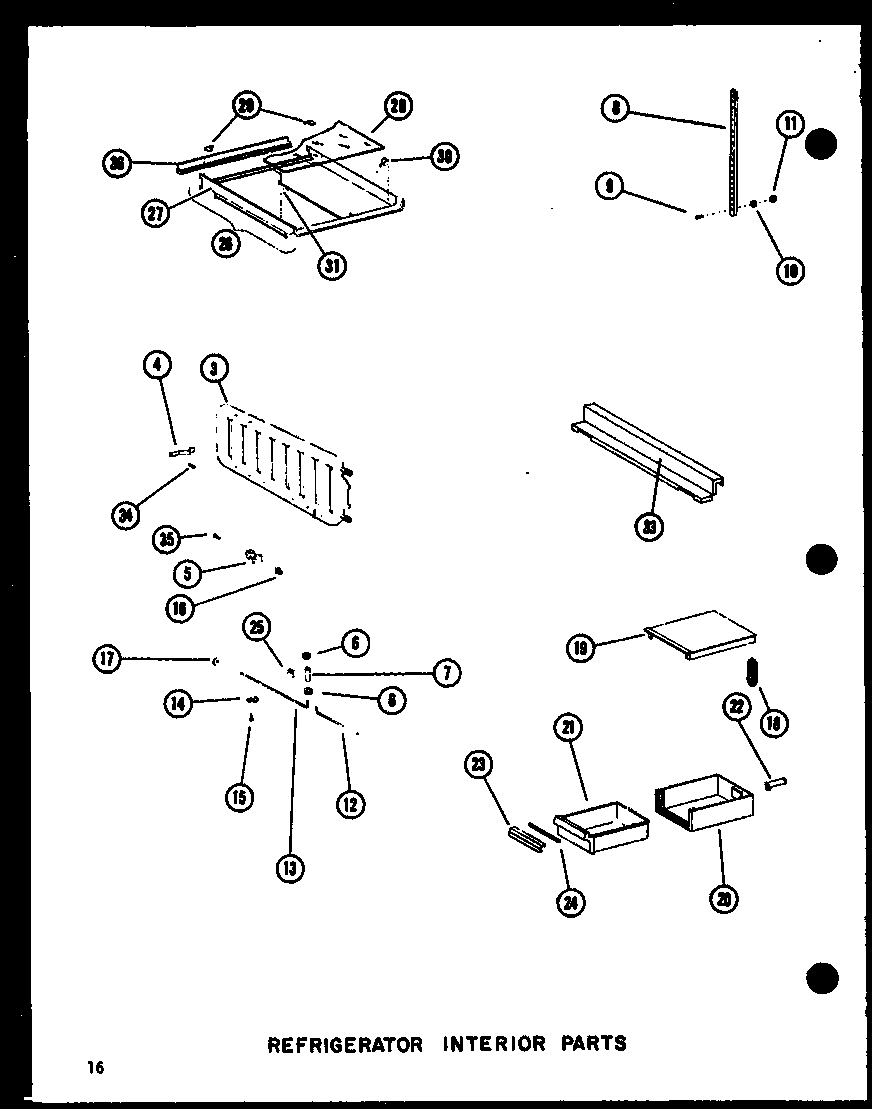 Amana SRI19E-A-P74100-5WA refrigerator interior parts diagram