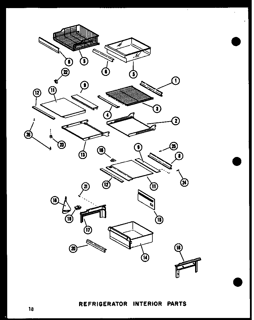 Amana SRI19E-A-P74100-5WA refrigerator interior parts diagram