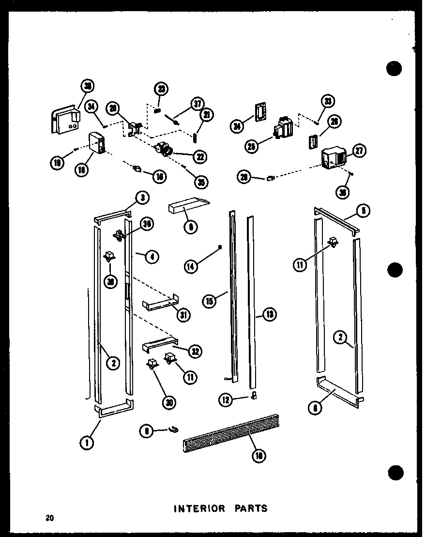 Amana SRI19E-A-P74100-5WA interior parts diagram