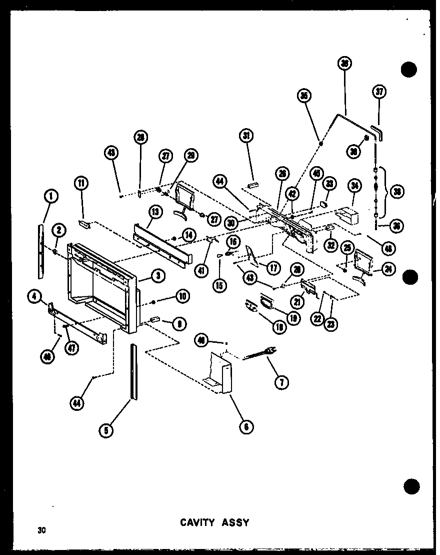 Amana SRI19E-A-P74100-5WA cavity assy diagram