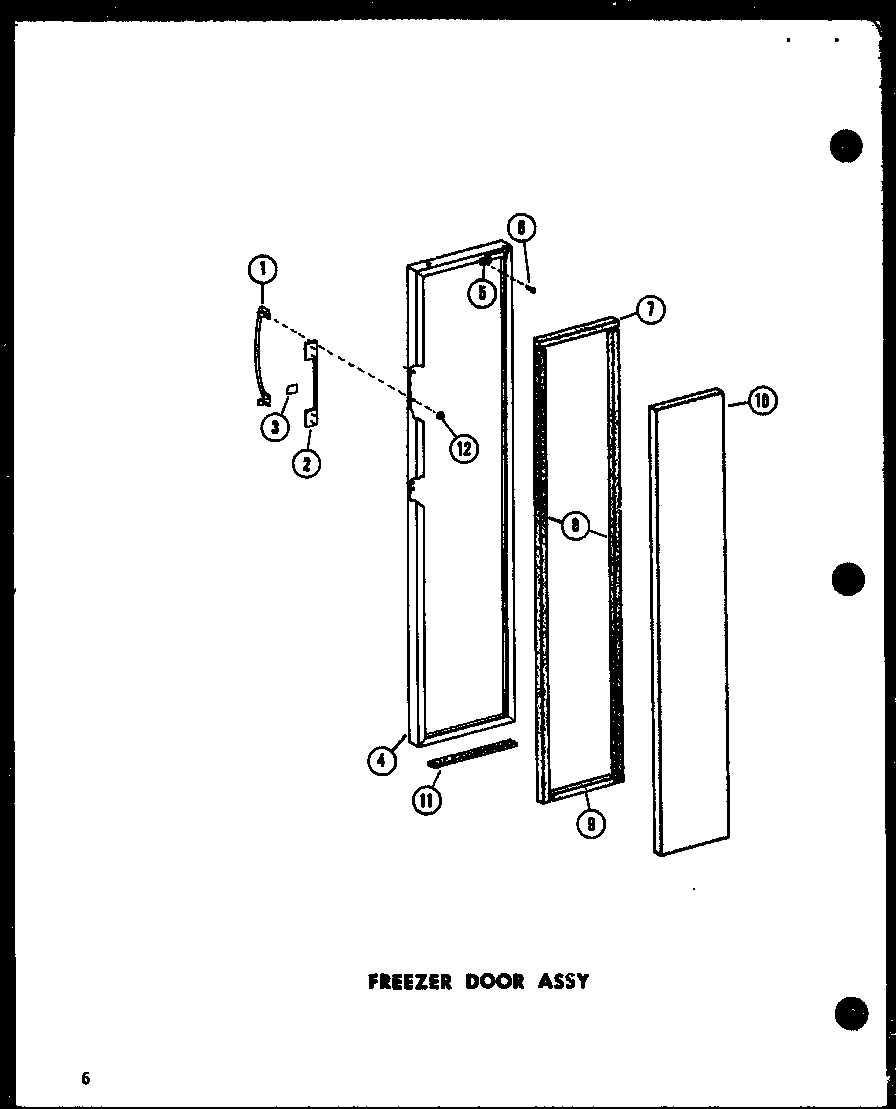 Amana SR25E-A-P74100-4WA freezer door assy diagram