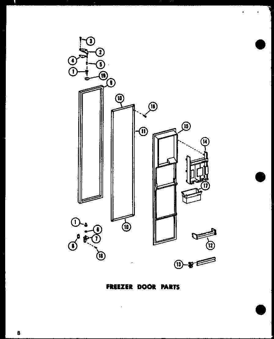 Amana SR25E-A-P74100-4WA freezer door parts diagram
