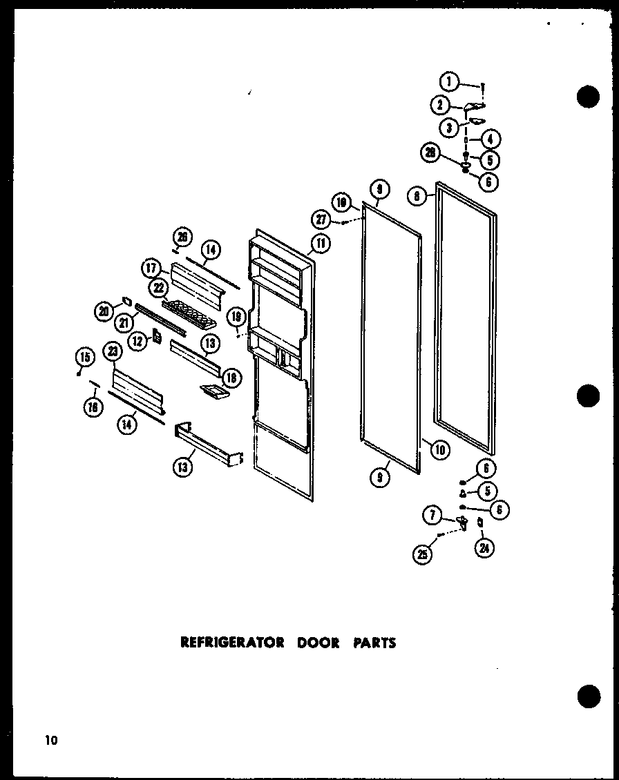 Amana SR25E-A-P74100-4WA refrigerator door parts diagram