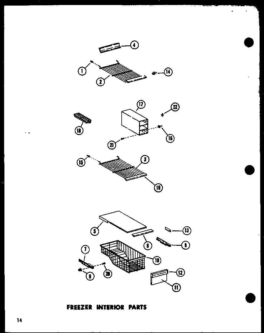 Amana SR25E-A-P74100-4WA freezer interior parts diagram