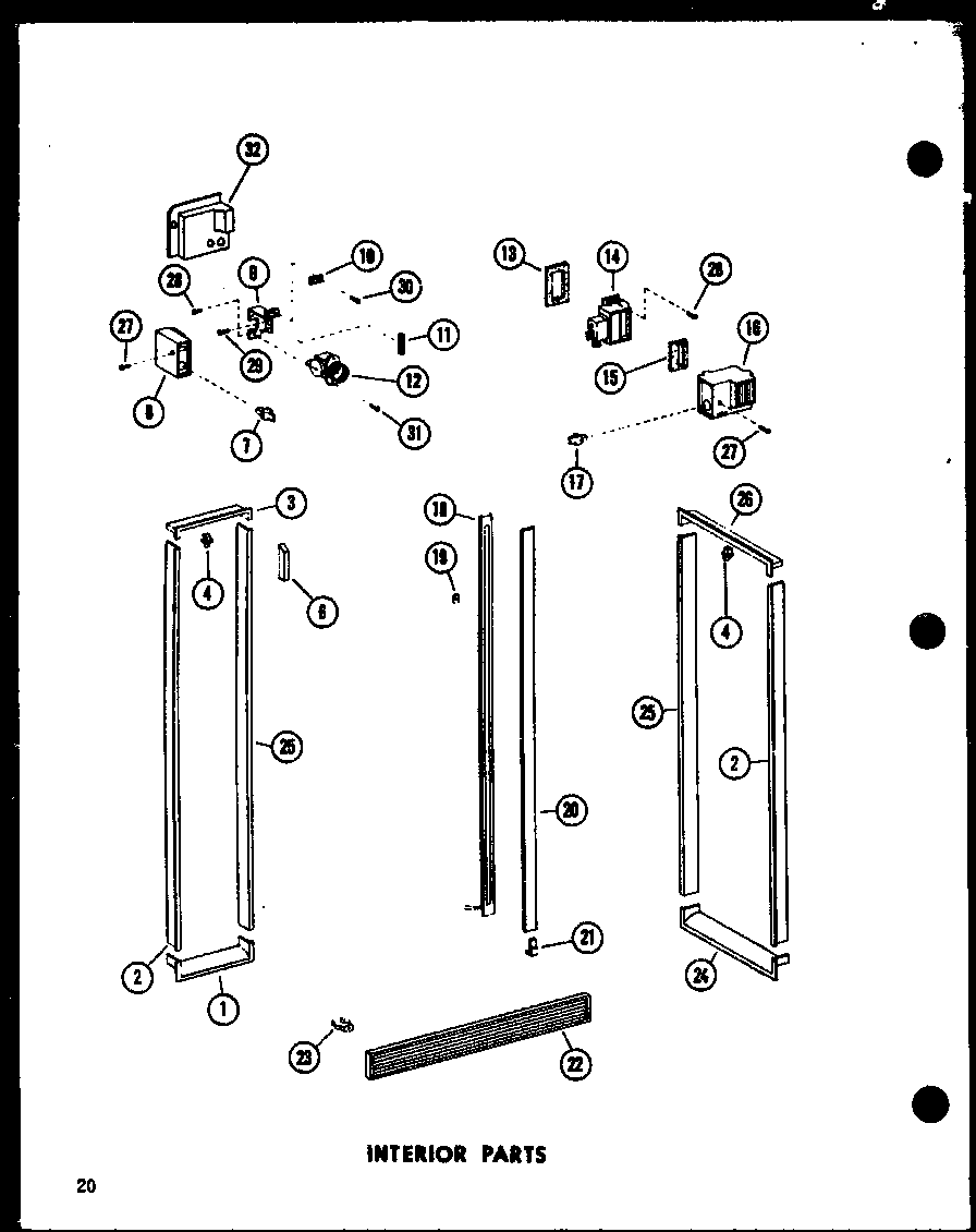 Amana SR25E-A-P74100-4WA interior parts diagram