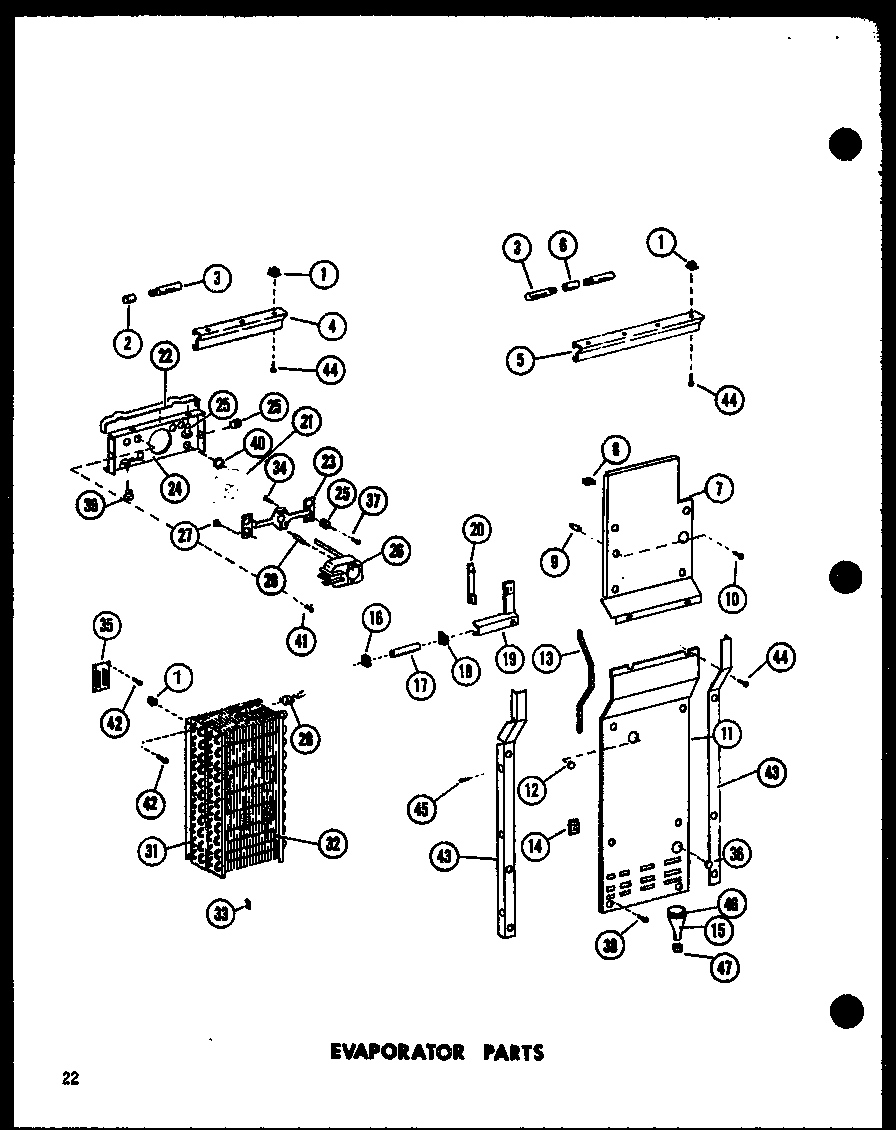 Amana SR25E-A-P74100-4WA evaporator parts diagram