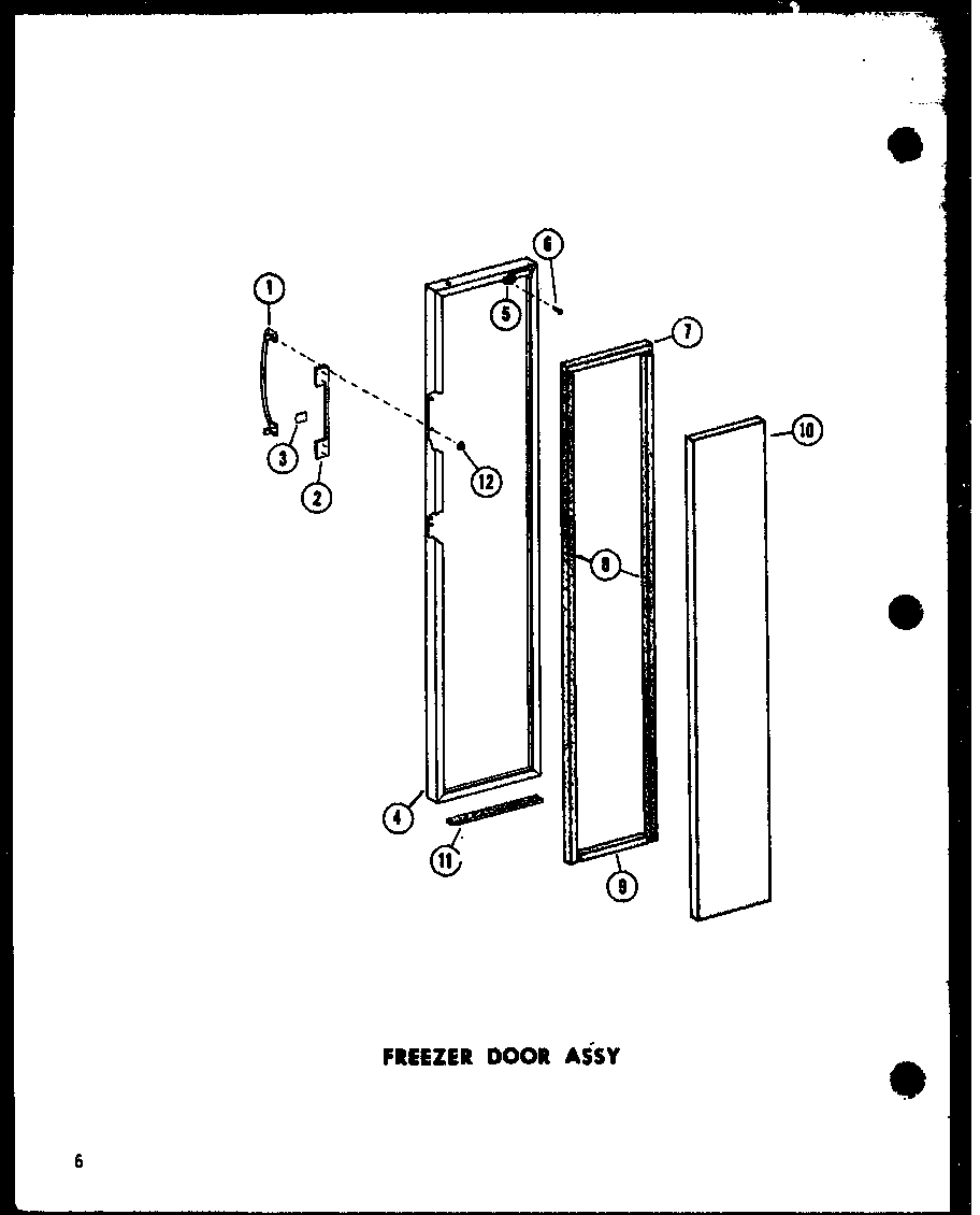 Amana SR-522E-C-P74870-10WC freezer door assy diagram