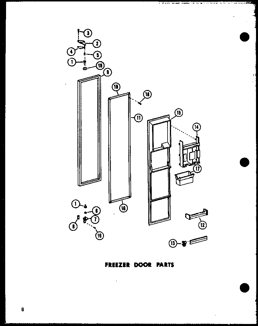 Amana SR-522E-C-P74870-10WC freezer door parts diagram