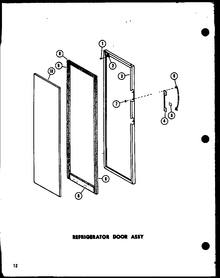 Amana SR-522E-C-P74870-10WC refrigerator door assy diagram