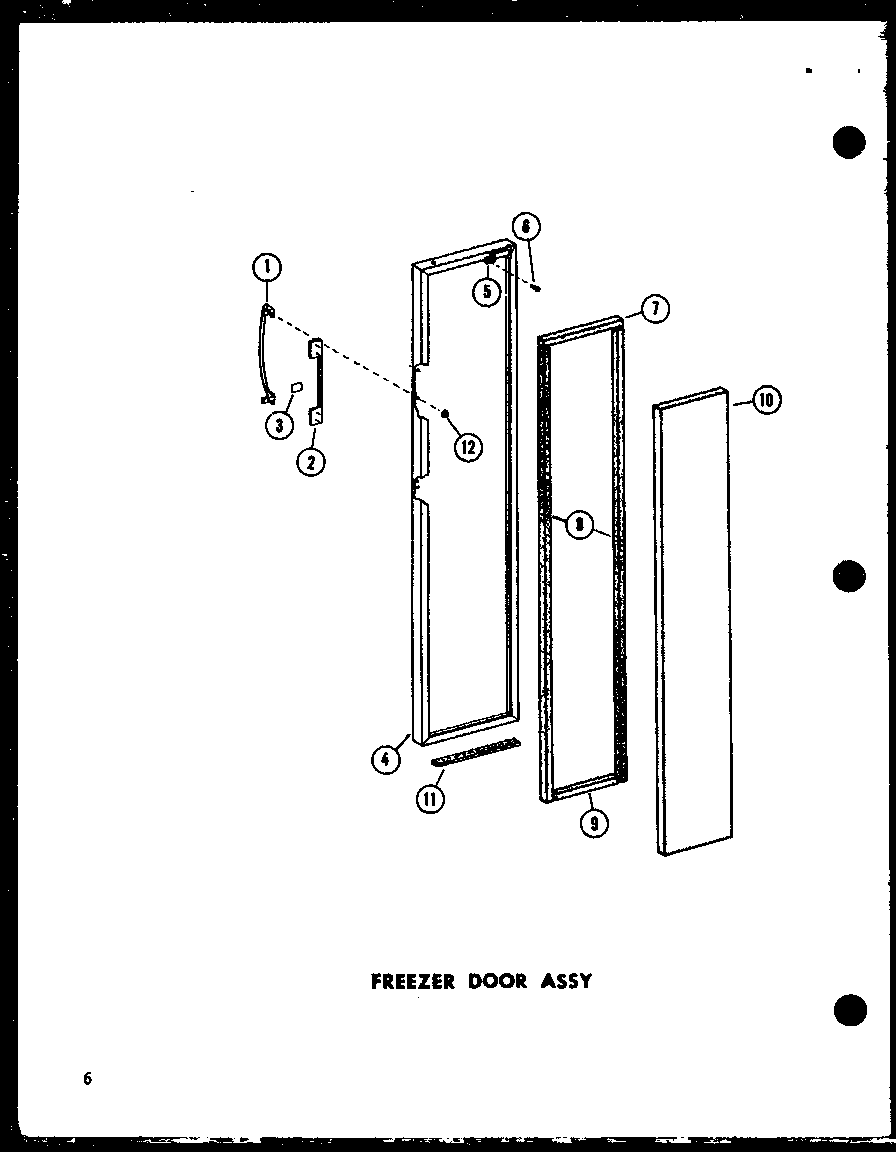 Amana SR25E-C-P74870-15WC freezer door assy diagram