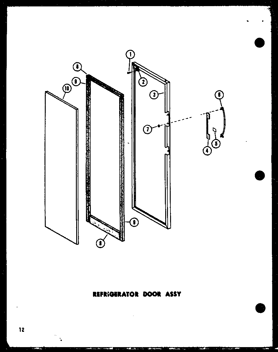 Amana SR25E-C-P74870-15WC refrigerator door assy diagram