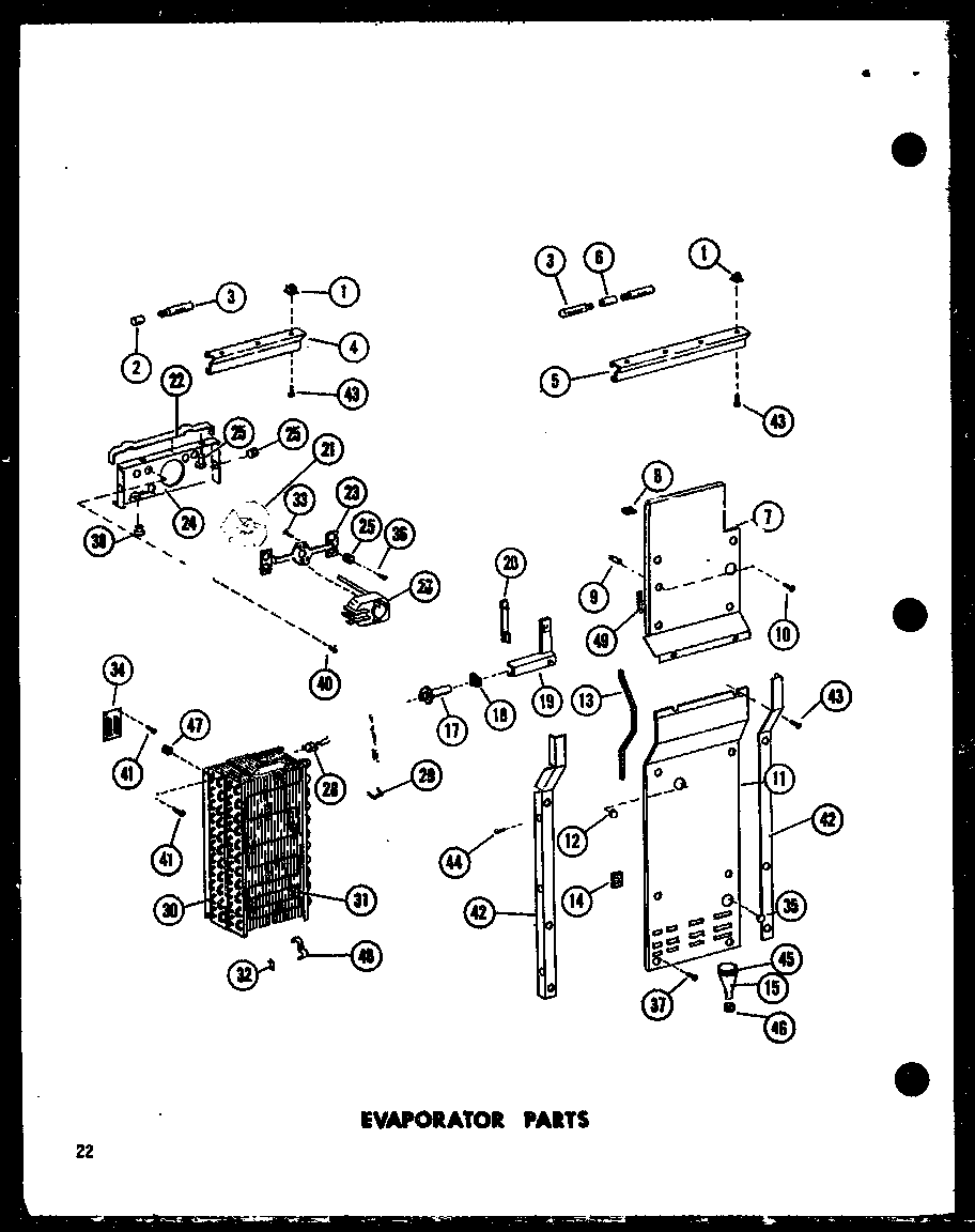 Amana SR25E-C-P74870-15WC evaporator parts diagram