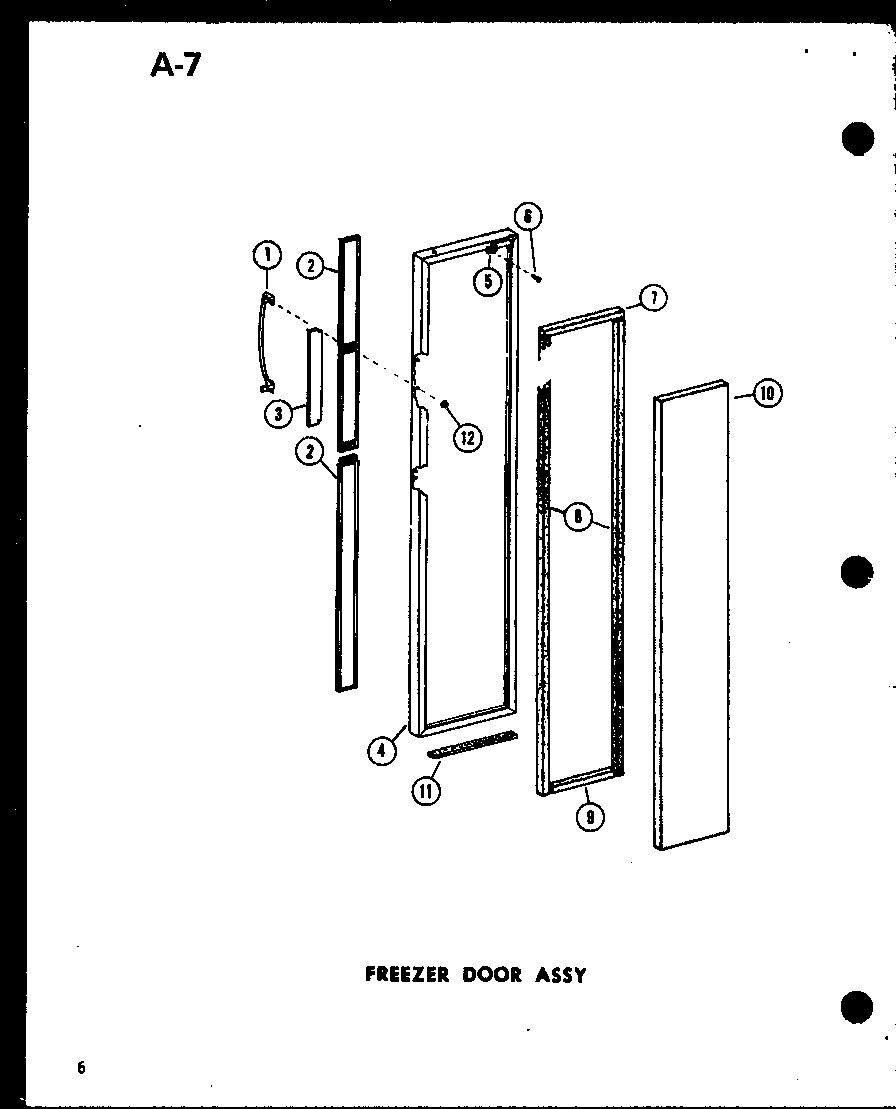 Amana SR19E-1-A-P74870-22WA freezer door assy diagram