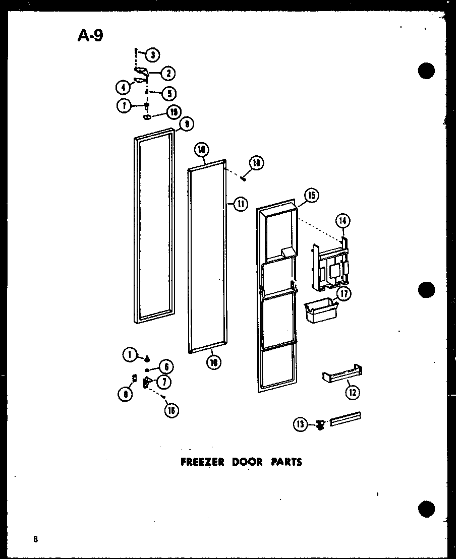 Amana SR19E-1-A-P74870-22WA freezer door parts diagram