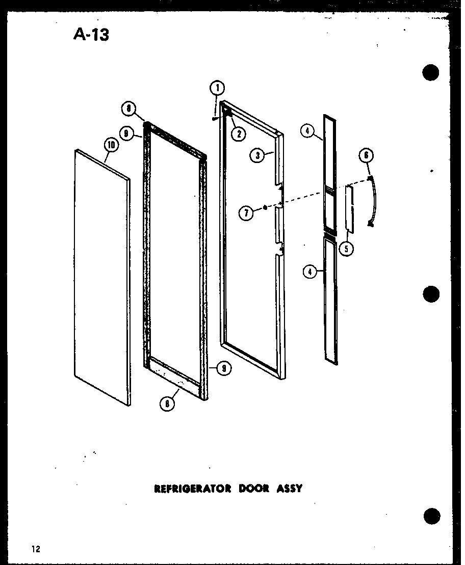 Amana SR19E-1-A-P74870-22WA refrigerator door assy diagram