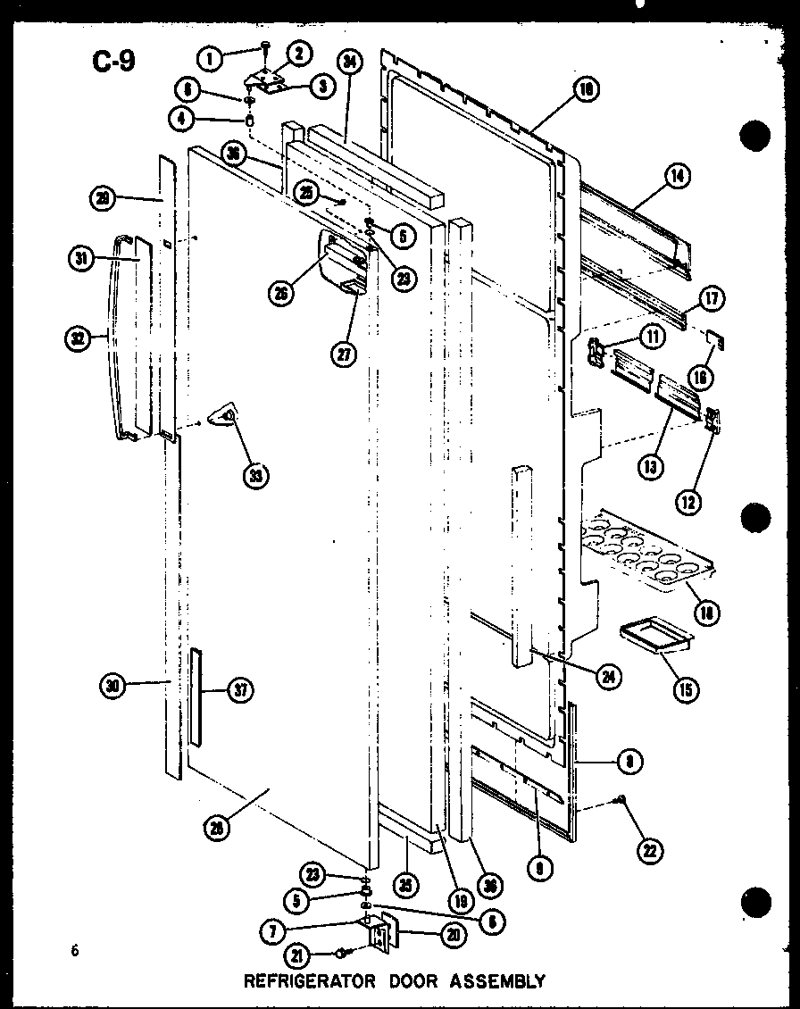 Amana SKI22F-A-P75400-11WA refrigerator door assembly (sr19f-c/p75400-1wc) (sr19f/p75400-1w) (sr19f-a/p75400-1wa) (sr19f-l/p75400-1wl) (sr19f-g/p75400-1wg) diagram