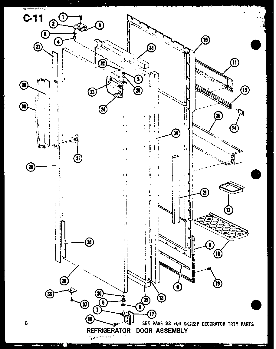 Amana SKI22F-A-P75400-11WA refrigerator door assembly (sr22f-c/p75400-2wc) (sr22f/p75400-2w) (sr22f-a/p75400-2wa) (sr22f-l/p75400-2wl) (sr22f-g/p75400-2wg) (sr25f-l/p75400-3wl) (sr25f/p75400-3w) (sr25f-g/p75400-3wg) (sr25f-c/p75400-3wc) (sr25f-a/p75400-3wa) (sr522f-g/p75400-4wg) (s diagram