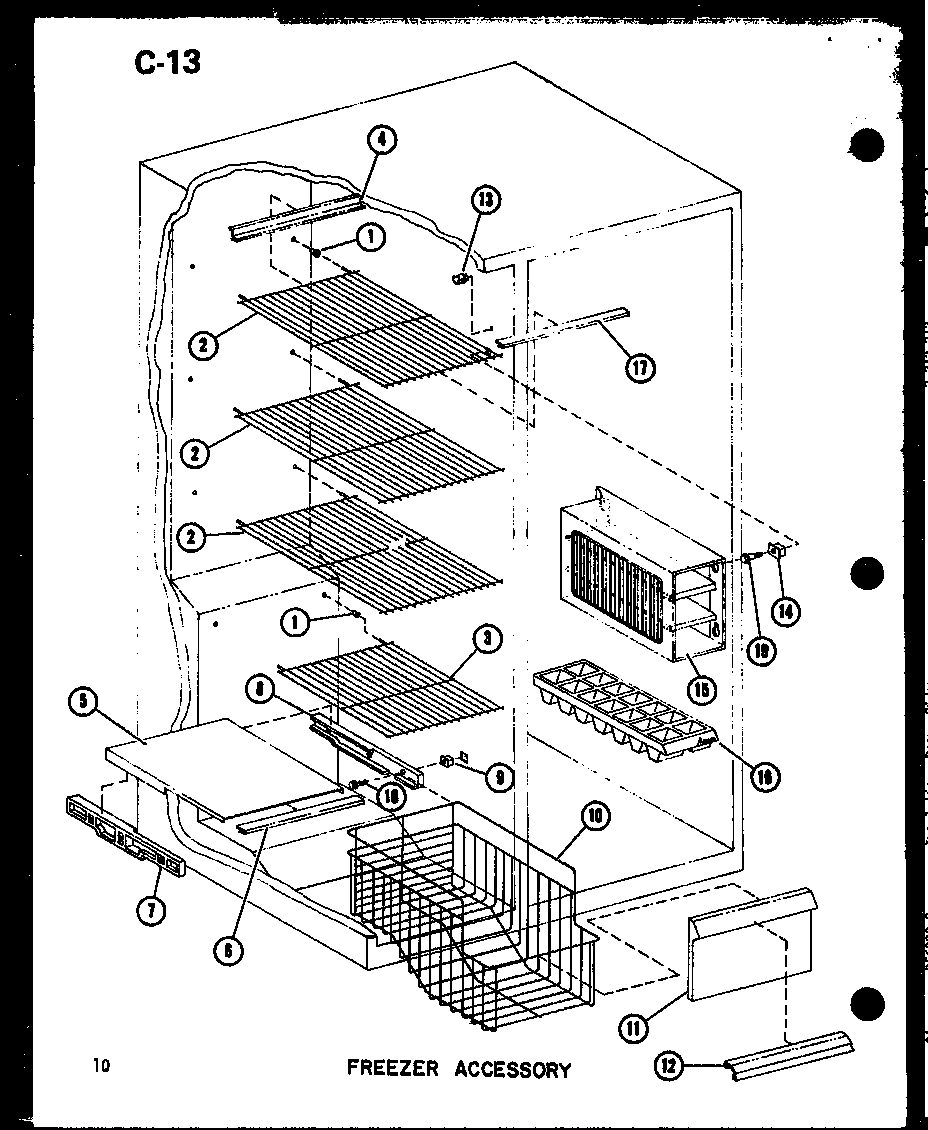Amana SKI22F-A-P75400-11WA freezer accessory diagram