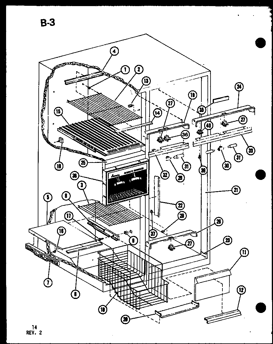 Amana SDI25F-1-A-P75400-8WA freezer shelves diagram