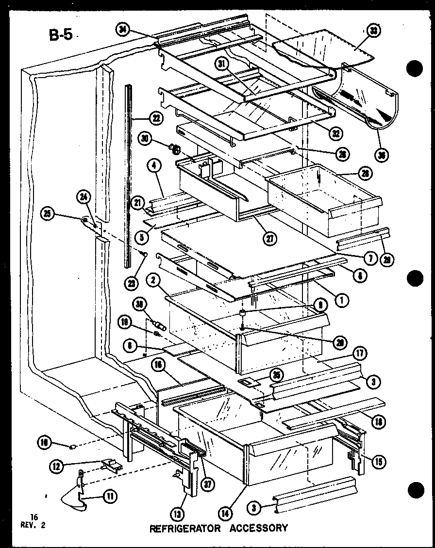 Amana SDI25F-1-A-P75400-8WA refrigerator accessory diagram