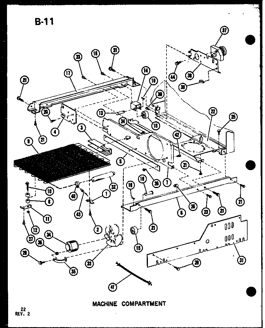 Amana SDI25F-1-A-P75400-8WA machine compartment diagram