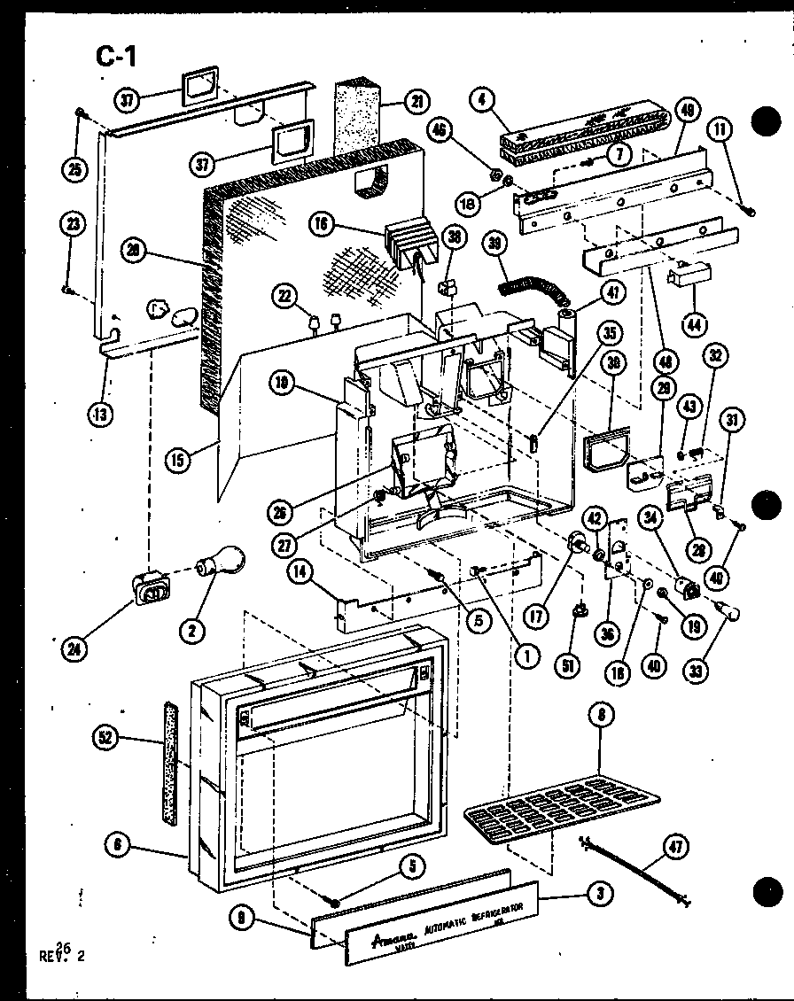 Amana SDI25F-1-A-P75400-8WA facade assembly diagram