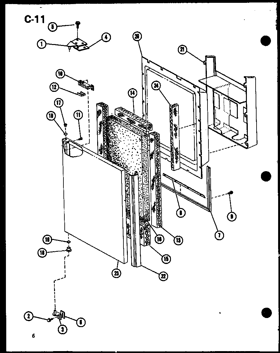 Amana SLDI22F-1-C-P75400-14WC upper freezer door diagram