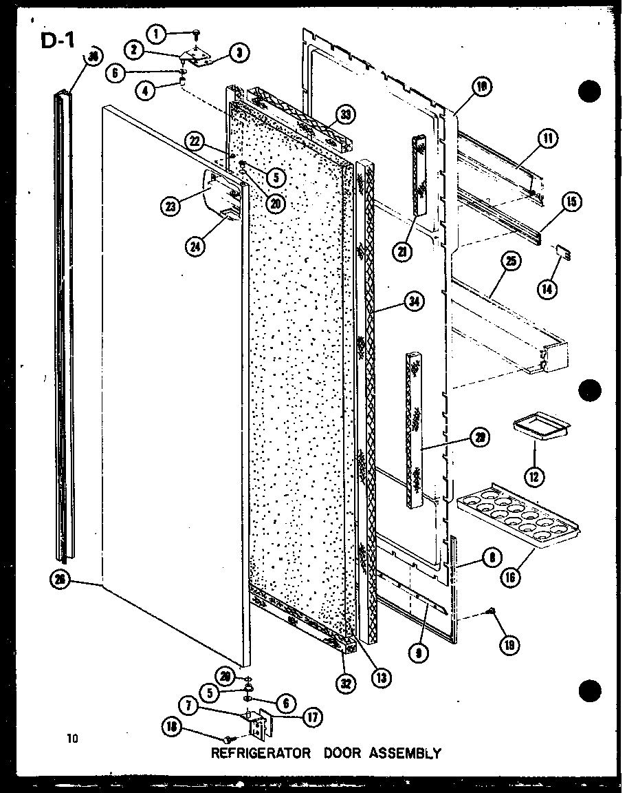 Amana SLDI22F-1-C-P75400-14WC refrigerator door assembly diagram