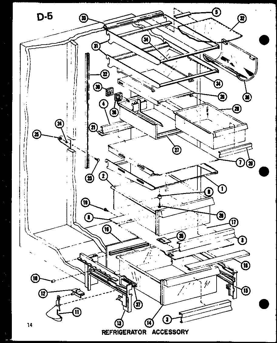 Amana SLDI22F-1-C-P75400-14WC refrigerator accessory diagram