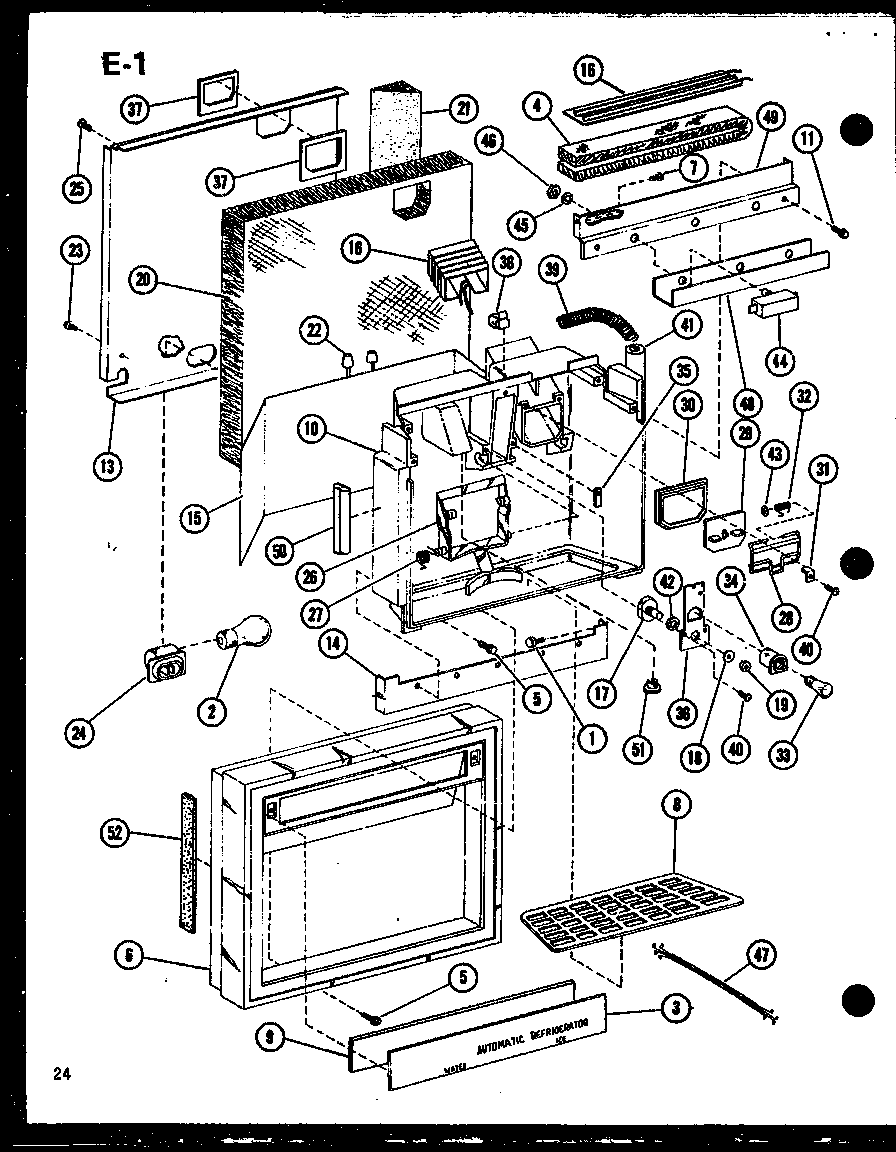 Amana SLDI22F-1-C-P75400-14WC facade assembly diagram