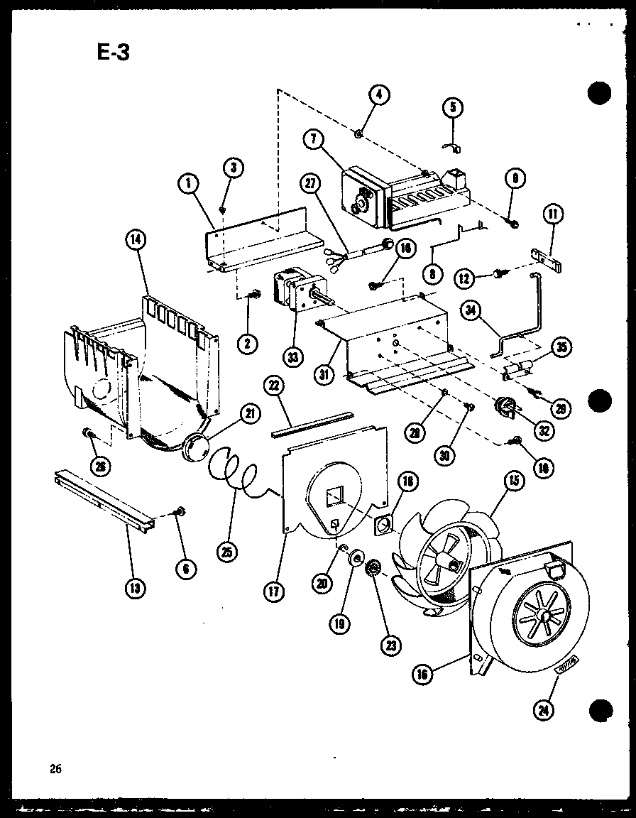 Amana SLDI22F-1-C-P75400-14WC icemaker/motor, drive diagram
