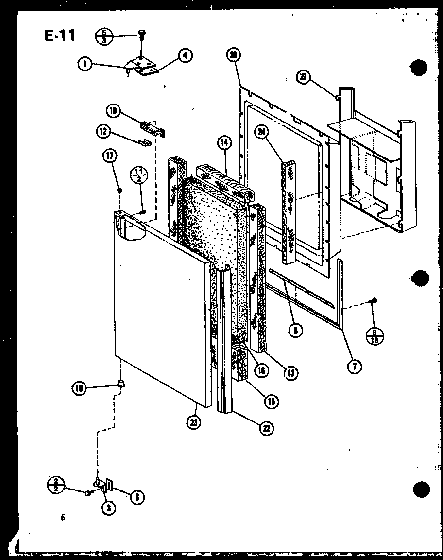 Amana SLDI25F-C-P76421-1WC upper freezer door diagram