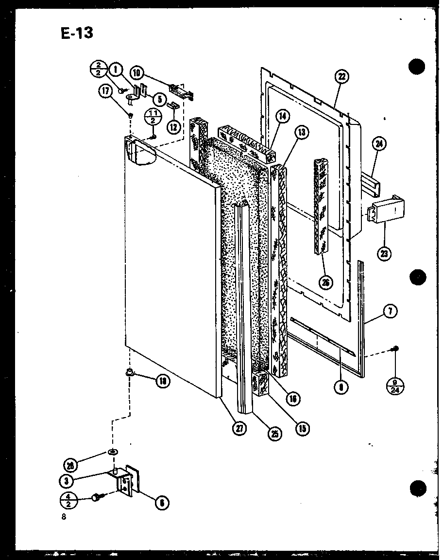 Amana SLDI25F-C-P76421-1WC lower freezer door pan diagram