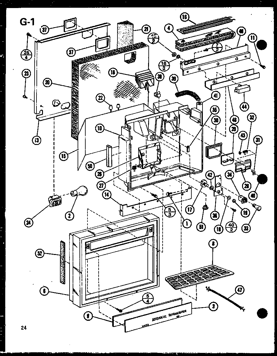 Amana SLDI25F-C-P76421-1WC facade assembly diagram
