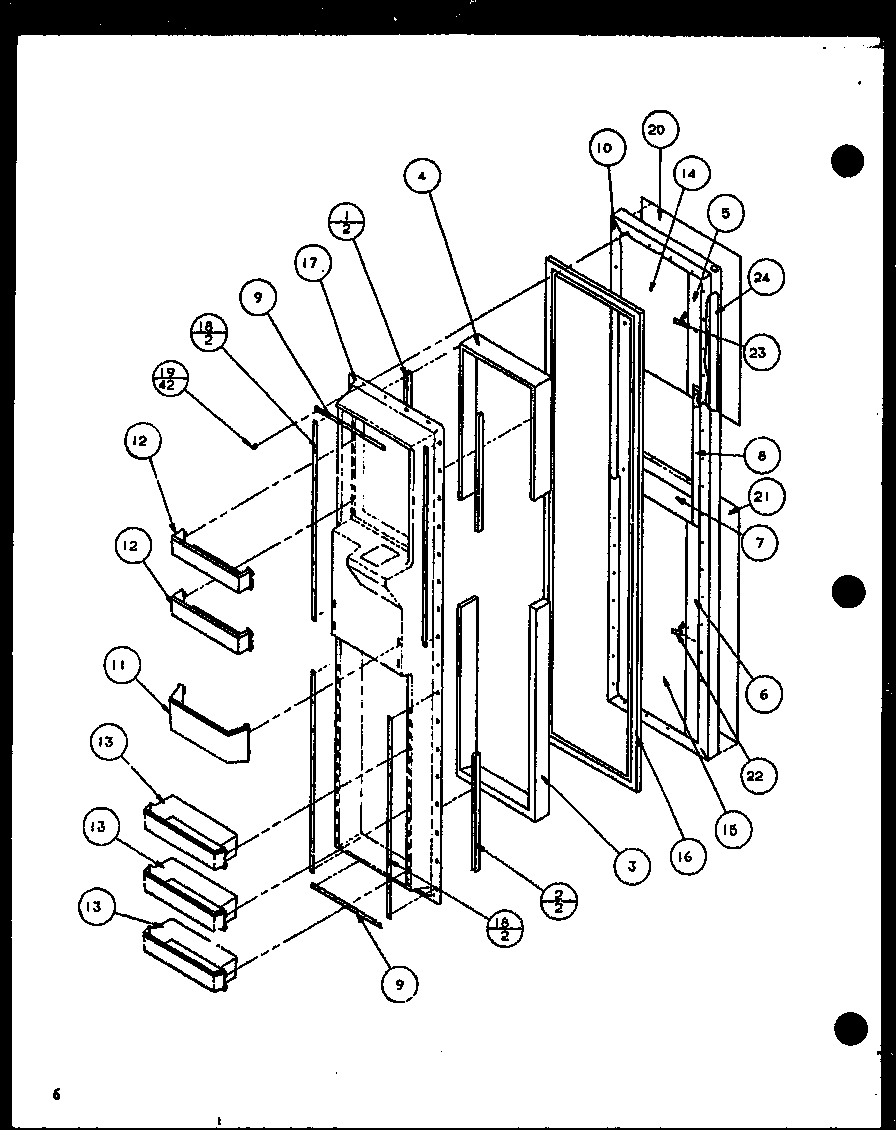 Amana SLDT25H-P7836027W freezer door diagram