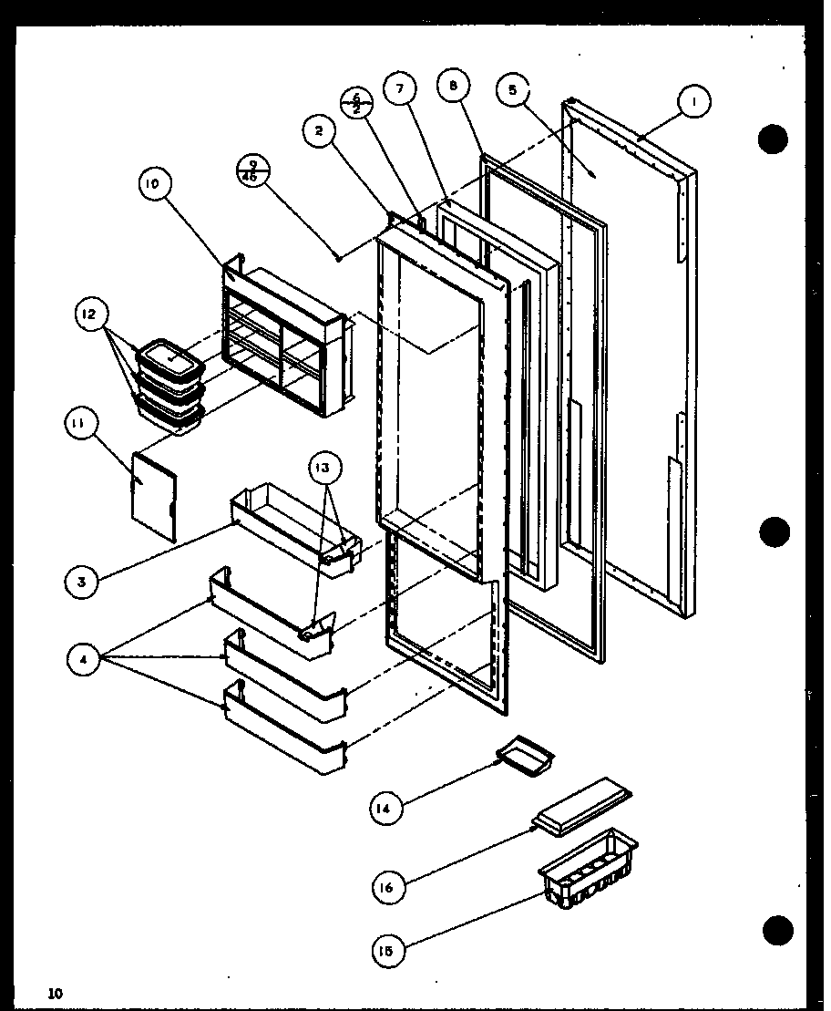 Amana SLDT25H-P7836027W refrigerator door diagram