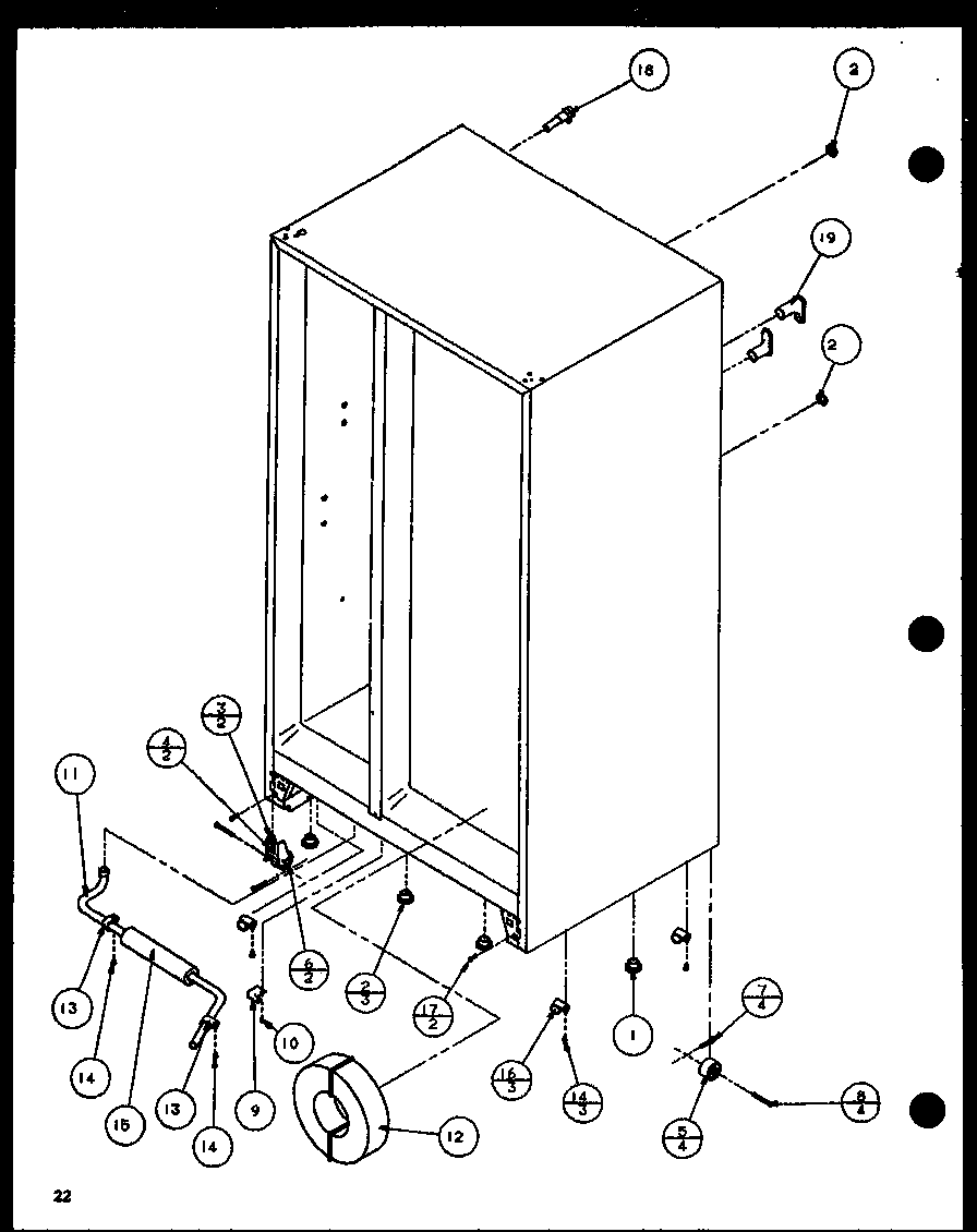 Amana SLDT25H-P7836027W drain and rollers diagram