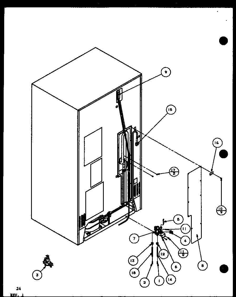Amana SLDT25H-P7836027W cabinet back diagram
