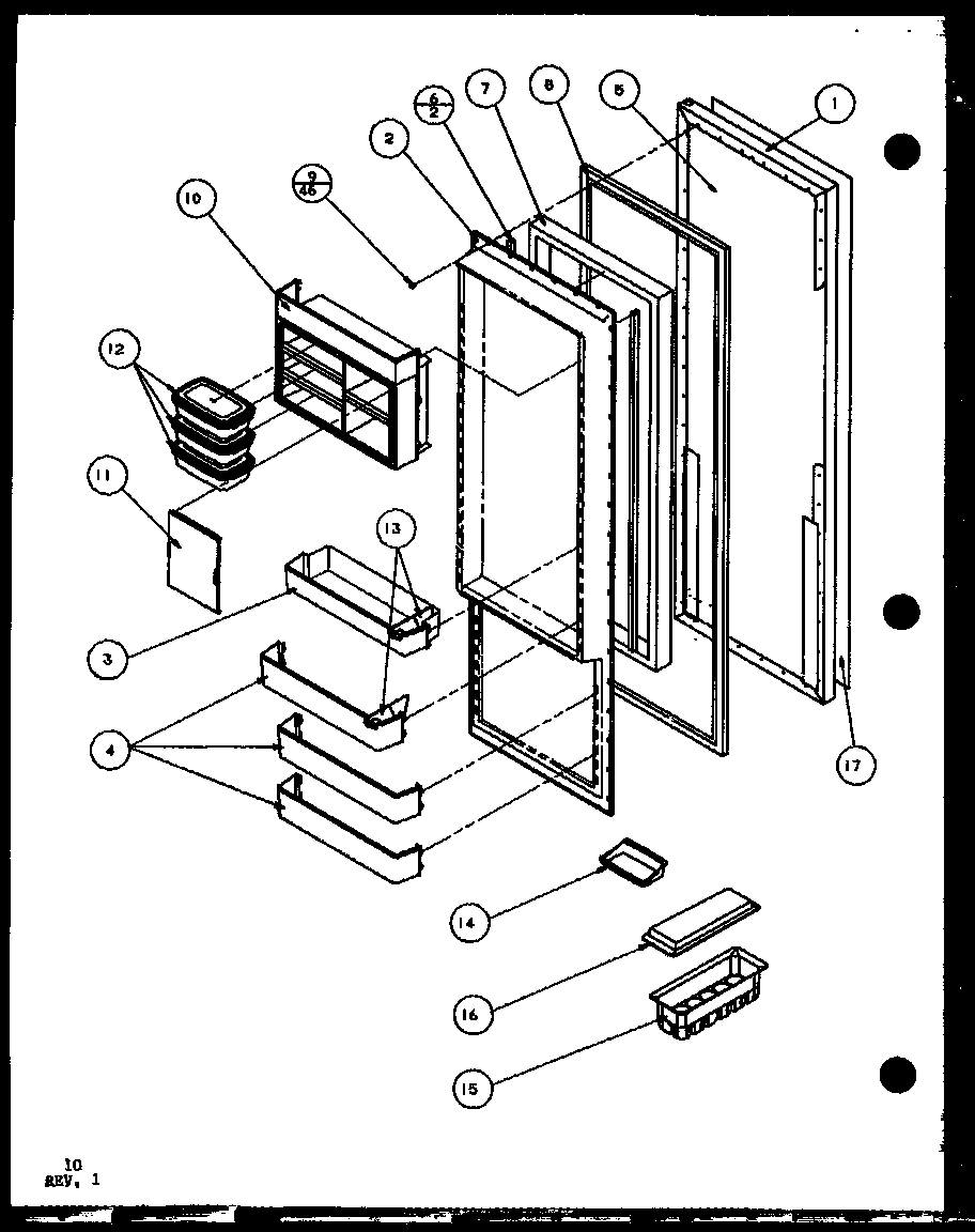 Amana SWDT22H-P7836025W refrigerator door diagram