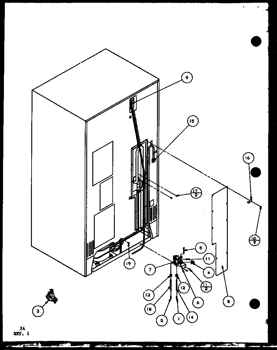 Amana SWDT22H-P7836025W cabinet back diagram