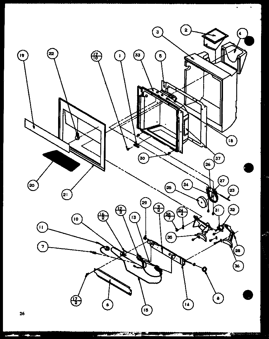 Amana SWDT22H-P7836025W ice and water cavity diagram
