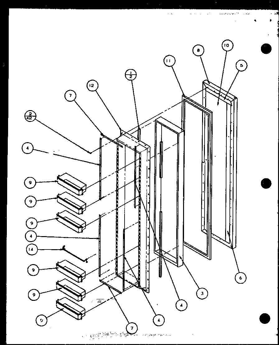 Amana IC4-P7808101W freezer door (sc19j/p7804507w) diagram
