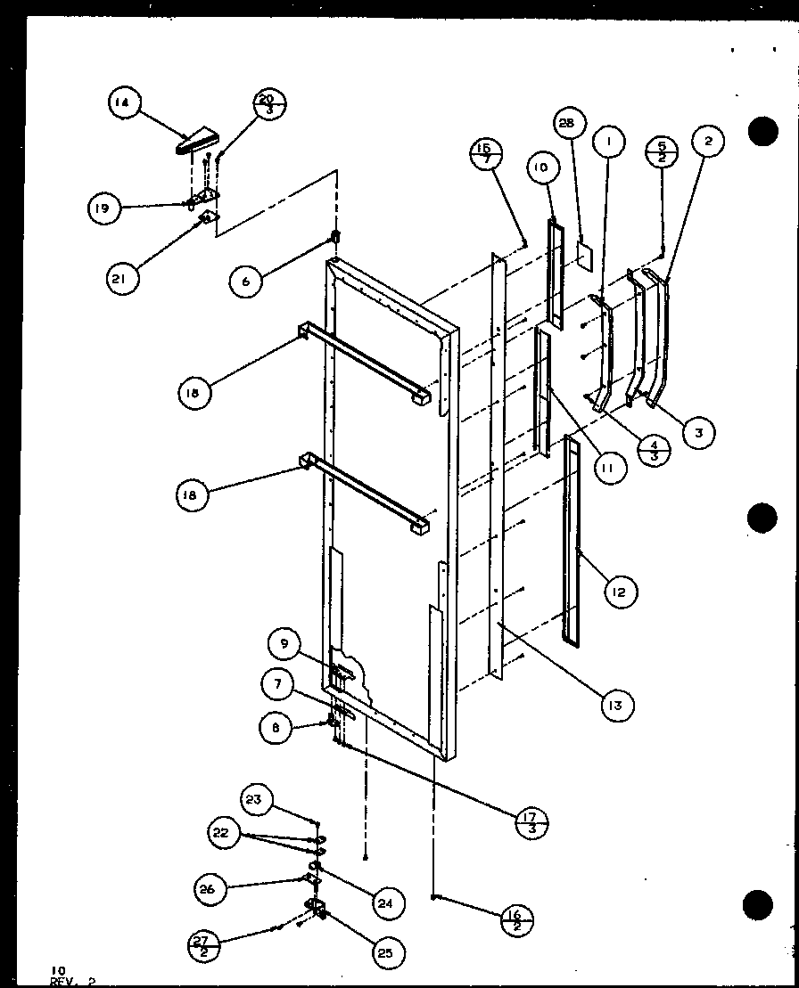 Amana IC4-P7808101W refrigerator door (sc19j/p7804507w) diagram