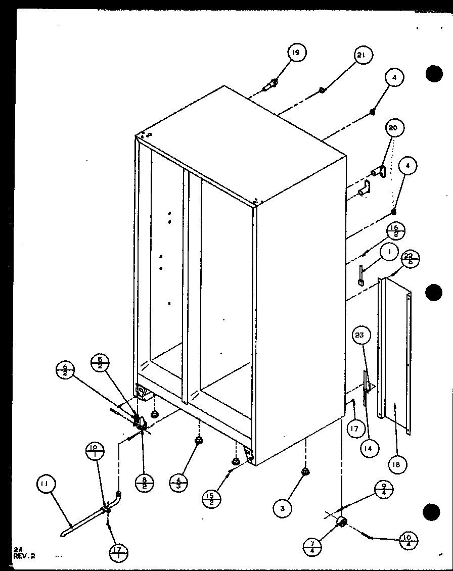 Amana IC4-P7808101W rollers and back unit (sc19j/p7804507w) diagram