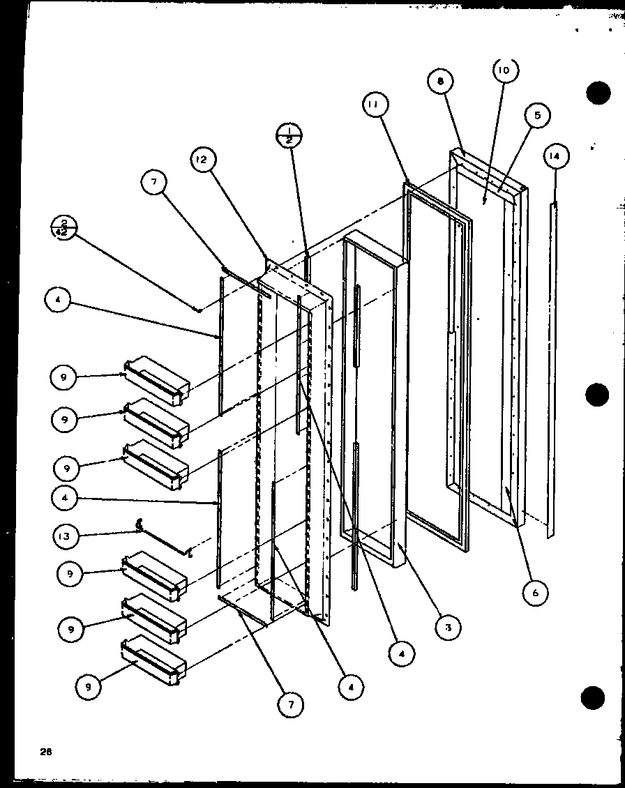Amana IC4-P7808101W freezer door (sc22j/p7870120w) (sc22j/p1104030w) diagram