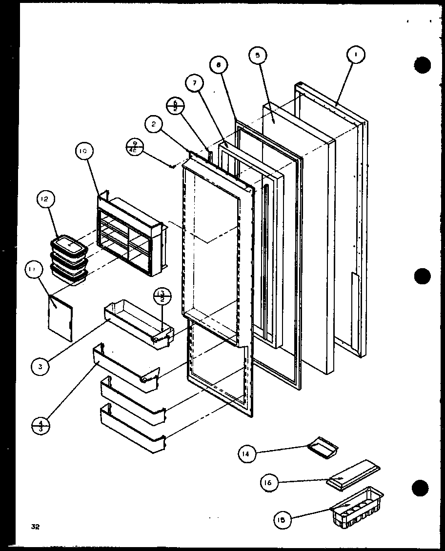 Amana IC4-P7808101W refrigerator door (sc22j/p7870120w) (sc22j/p1104030w) diagram