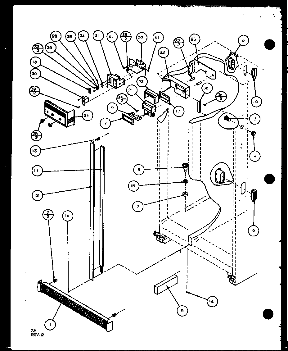 Amana IC4-P7808101W refrigerator/freezer control and cabinet parts (sc22j/p7870120w) (sc22j/p1104030w) diagram