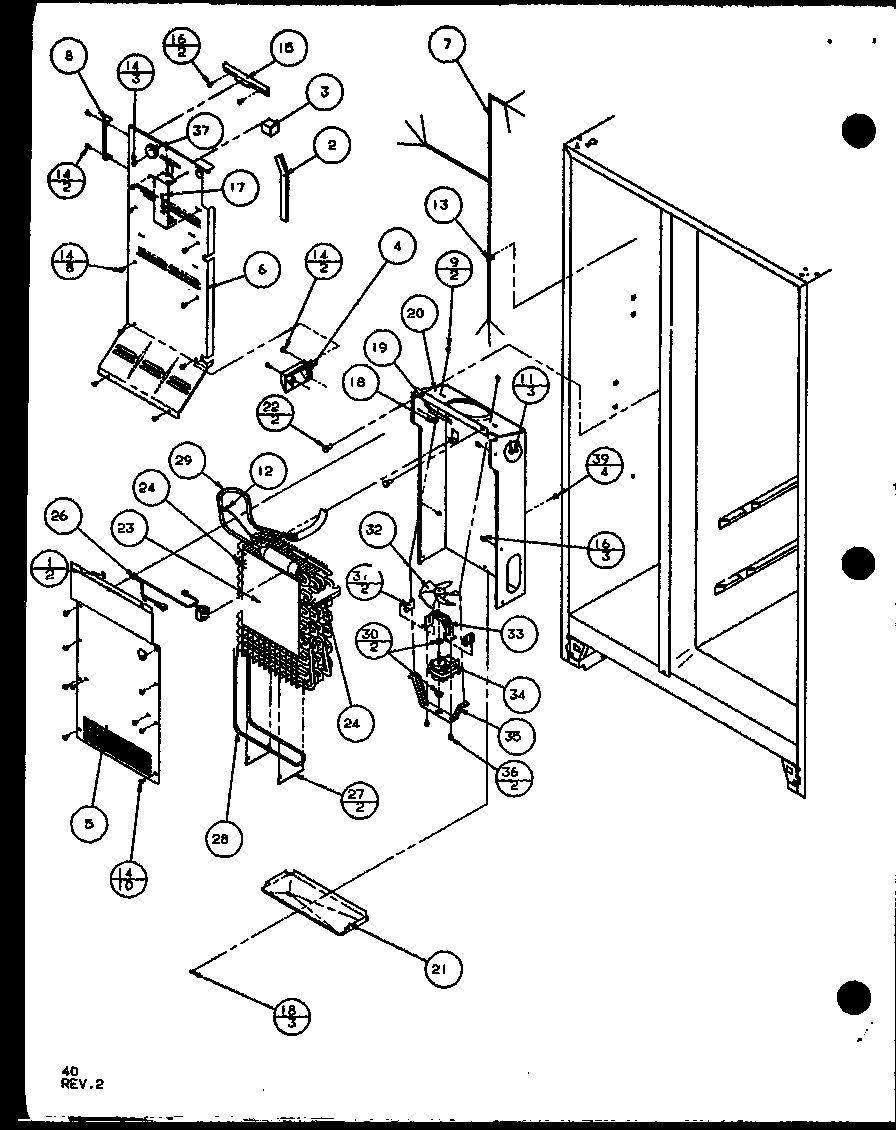 Amana IC4-P7808101W evaporator and air handling (sc22j/p7870120w) (sc22j/p1104030w) diagram